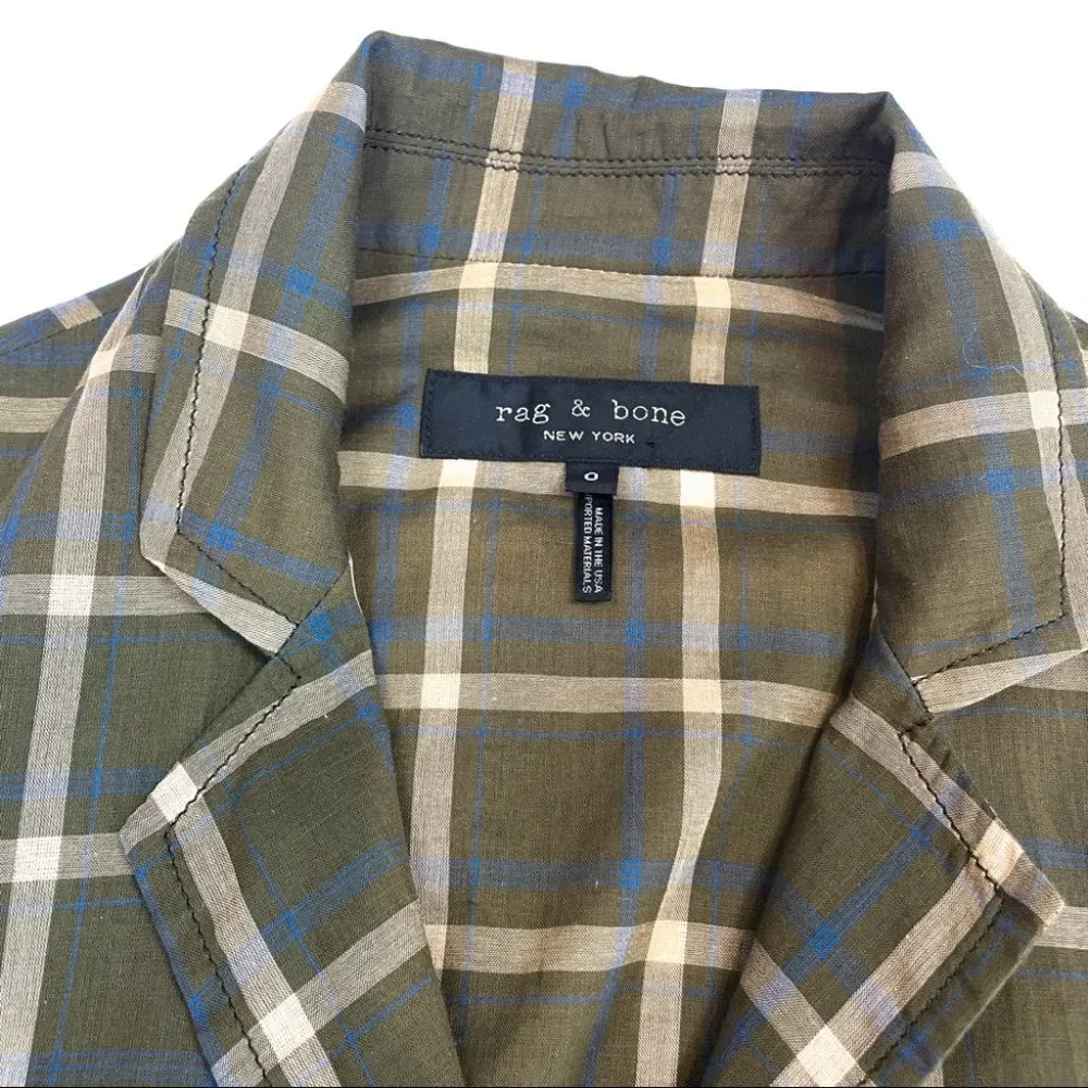 Rag and Bone Sybil Blazer Plaid Green (Size 0) - Picture 12 of 13
